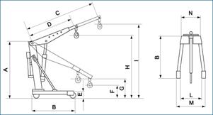 GRU IDRAULICA SERIE STANDARD PORTATA 1500 KG