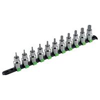 SET 11 INSERTI A BUSSOLA TORX DA 1/2 SU SUPPORTO IN PLASTICA