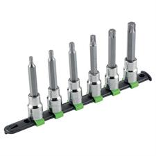 SET 6 INSERTI A BUSSOLA TORX DA 1/2 SU SUPPORTO IN ACCIAIO