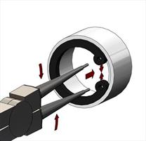 PINZA A BECCHI DIRITTI PER ANELLI ELASTICI INTERNI MM 230