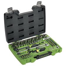 SET 74 UTENSILI DA 1/4 E 1/2 + ACCESSORI IN CASSETTA