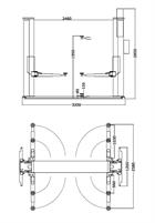 SOLLEVATORE ELETTROIDRAULICO A 2 COLONNE TON 3,5 CE SIMMETRICO