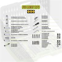 SET 171 UTENSILI CON AGGANCIO 1/4, 3/8 E 1/2 CON 171 PZ